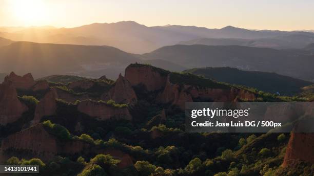 scenic view of mountains against sky during sunset,spain - gold mine stock pictures, royalty-free photos & images