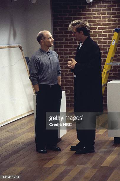 Caroline and the Gay Art Show" Episode 3 -- Aired 10/5/95 -- Pictured: Dan Butler as Kenneth Arabian, Malcolm Gets as Richard Karinsky -- Photo by:...