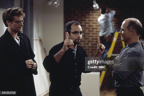 Caroline and the Gay Art Show" Episode 3 -- Aired 10/5/95 -- Pictured: Malcolm Gets as Richard Karinsky, unkown, Dan Butler as Kenneth Arabian --...