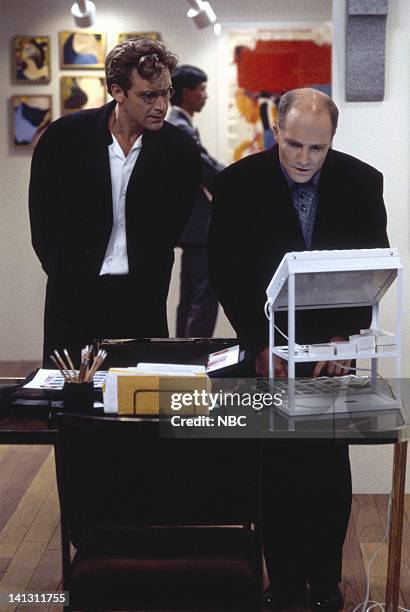 Caroline and the Gay Art Show" Episode 3 -- Aired 10/5/95 -- Pictured: Malcolm Gets as Richard Karinsky, Dan Butler as Kenneth Arabian -- Photo by:...