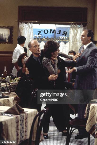 Caroline and the Gay Art Show" Episode 3 -- Aired 10/5/95 -- Pictured: Dan Butler as Kenneth Arabian, Amy Pietz as Annie Viola Spadaro -- Photo by:...