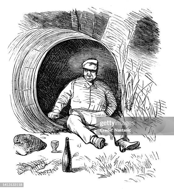 alcohol drinking man - man drinking red wine stock illustrations