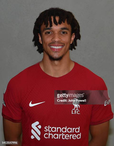 Trent Alexander-Arnold of Liverpool at AXA Training Centre on August 05, 2022 in Kirkby, England.