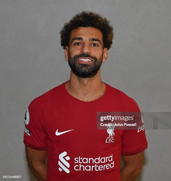Mohamed Salah of Liverpool at AXA Training Centre on August 05, 2022 in Kirkby, England.