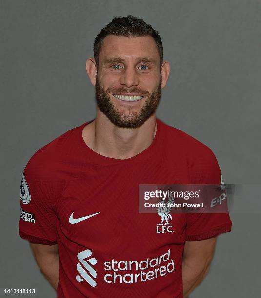 James Milner of Liverpool at AXA Training Centre on August 05, 2022 in Kirkby, England.