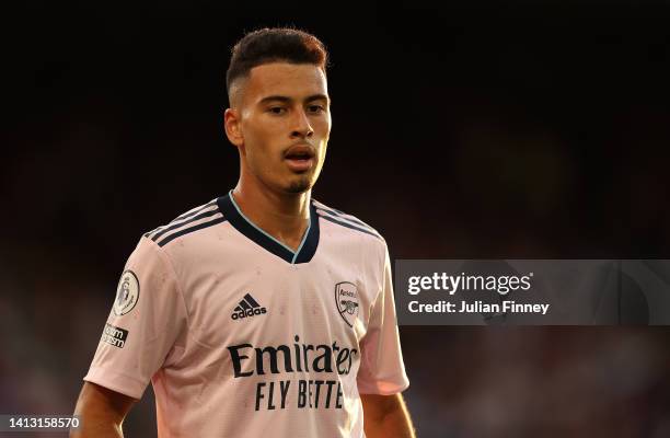 Gabriel Martinelli of Arsenal looks on during the Premier League match between Crystal Palace and Arsenal FC at Selhurst Park on August 05, 2022 in...