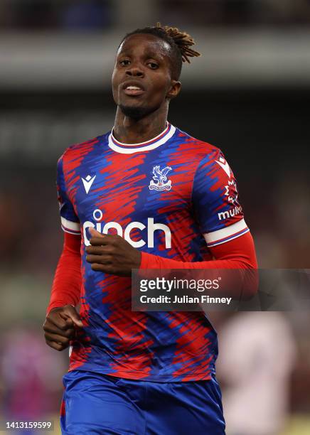 Wilfred Zaha of Palace during the Premier League match between Crystal Palace and Arsenal FC at Selhurst Park on August 05, 2022 in London, England.