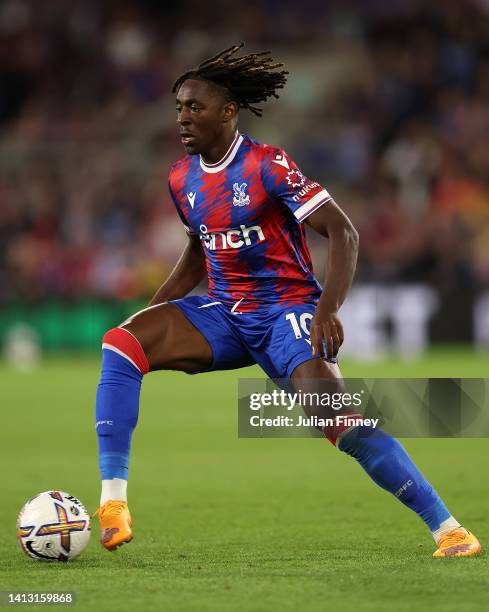 Eberechi Eze of Palace during the Premier League match between Crystal Palace and Arsenal FC at Selhurst Park on August 05, 2022 in London, England.