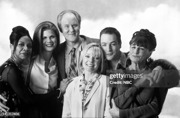 Season 1 -- Pictured: Simbi Khali as Nina Campbell, Kristen Johnson as Sally Solomon, John Lithgow as Dr. Dick Solomon, Jane Curtin as Dr. Mary...