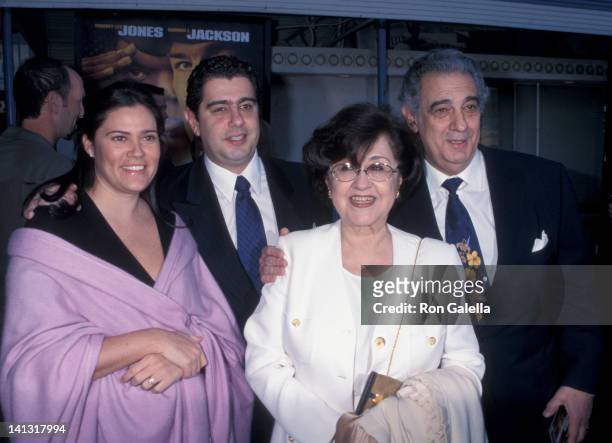 Placido Domingo, Marta Ornelas and family at the World Premiere of 'Rules of Engagement', Mann Village Theater, Westwood.