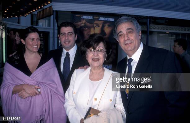Placido Domingo, Marta Ornelas and family at the World Premiere of 'Rules of Engagement', Mann Village Theater, Westwood.