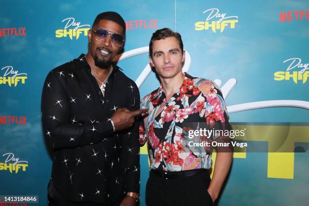 Jamie Foxx and Dave Franco attend the "Day Shift" Dallas Fan Screening at Alamo Drafthouse Cinema Lake Highlands on August 05, 2022 in Dallas, Texas.