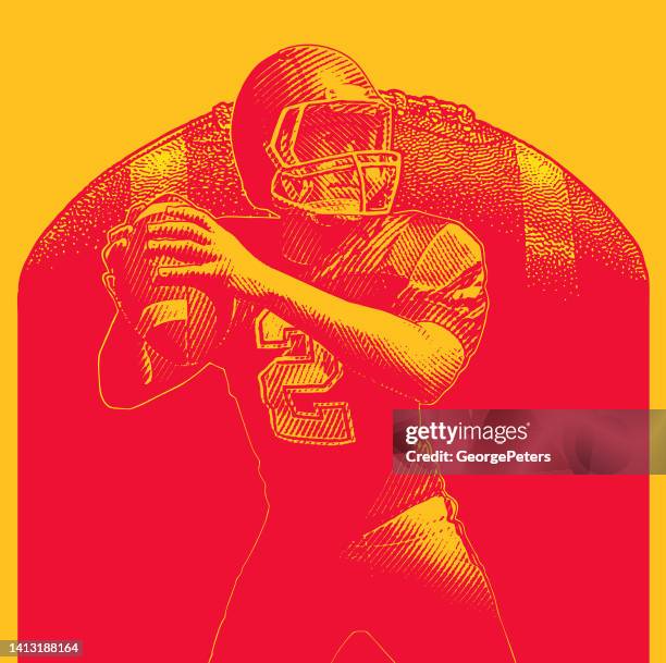 quarterback - quarterback isolated stock illustrations