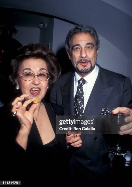 Marta Ornelas and Placido Domingo at the Grand Opening of Restaurant Domingo, Restaurant Domingo, New York City.