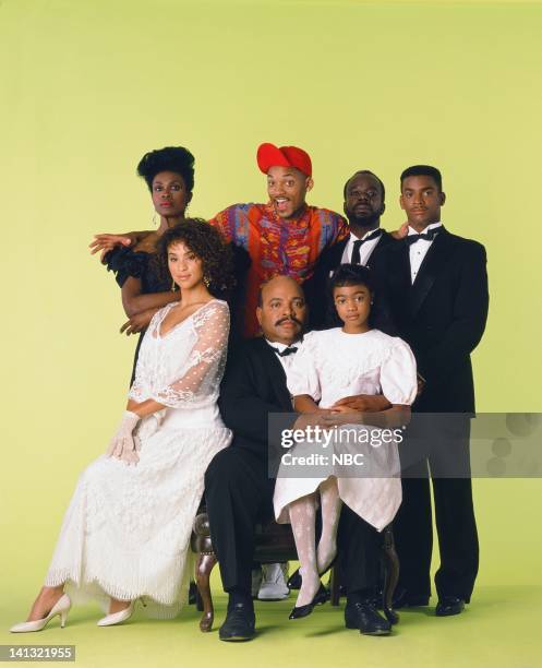 Season 1 -- Pictured: Karyn Parsons as Hilary Banks, James Avery as Philip Banks, Tatyana Ali as Ashley Banks Janet Hubert as Vivian Banks, Will...