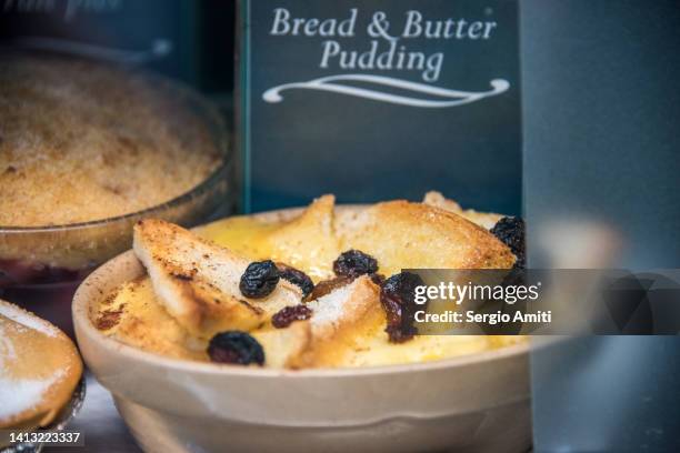 bread & butter pudding - bread dessert stock pictures, royalty-free photos & images