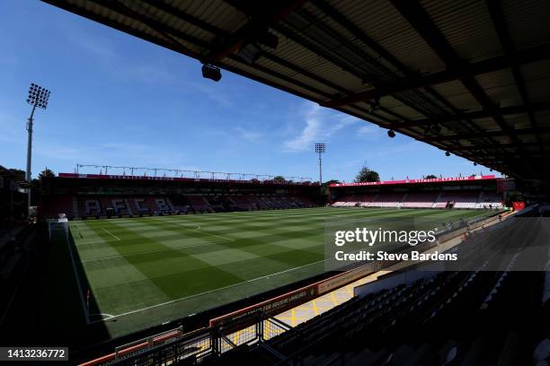 General view of the inside of the stadium prior to kick off of the Premier League match between AFC Bournemouth and Aston Villa at Vitality Stadium...