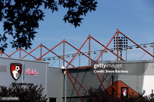 General view of the outside of the stadium prior to kick off of the Premier League match between AFC Bournemouth and Aston Villa at Vitality Stadium...