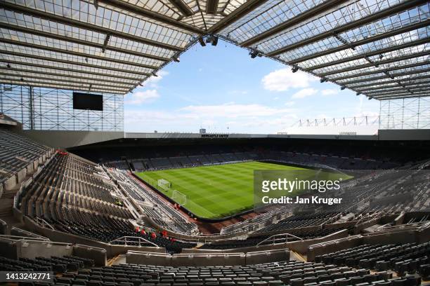 General view inside the stadium prior to the Premier League match between Newcastle United and Nottingham Forest at St. James Park on August 06, 2022...