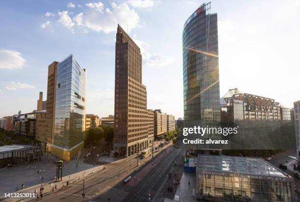 potsdamer platz with office buildings - potsdamer platz stock pictures, royalty-free photos & images