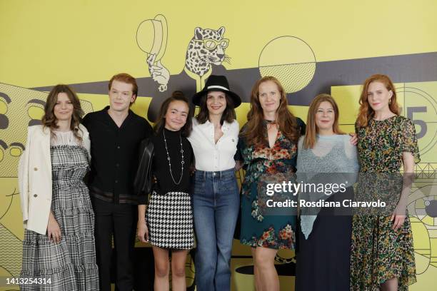 Georgia Bayliff, Cameron Monaghan, Hala Finley, Juliette Binoche, director Anna Gutto, Claudia Bluemhuber and Christiane Seidel attend the 75th...