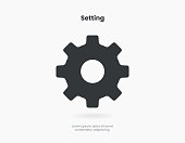 Setting icon vector. Tools, cog, gear sign isolated on white background. Help options account concept. Trendy Flat style for graphic design. Icons for adjustment, gauge, tune, test.