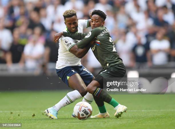 Ryan Sessegnon of Tottenham Hotspur challenges Kyle Walker-Peters of Southampton during the Premier League match between Tottenham Hotspur and...