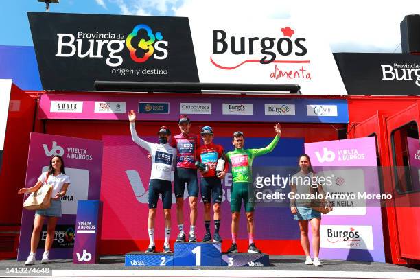 General view of Carlos Rodriguez Cano of Spain and Team INEOS Grenadiers - White Best Young Jersey, Pavel Sivakov of Russia and Team INEOS Grenadiers...