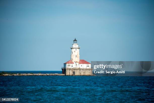 chicago harbor lighthouse - lake michigan chicago beach stock pictures, royalty-free photos & images