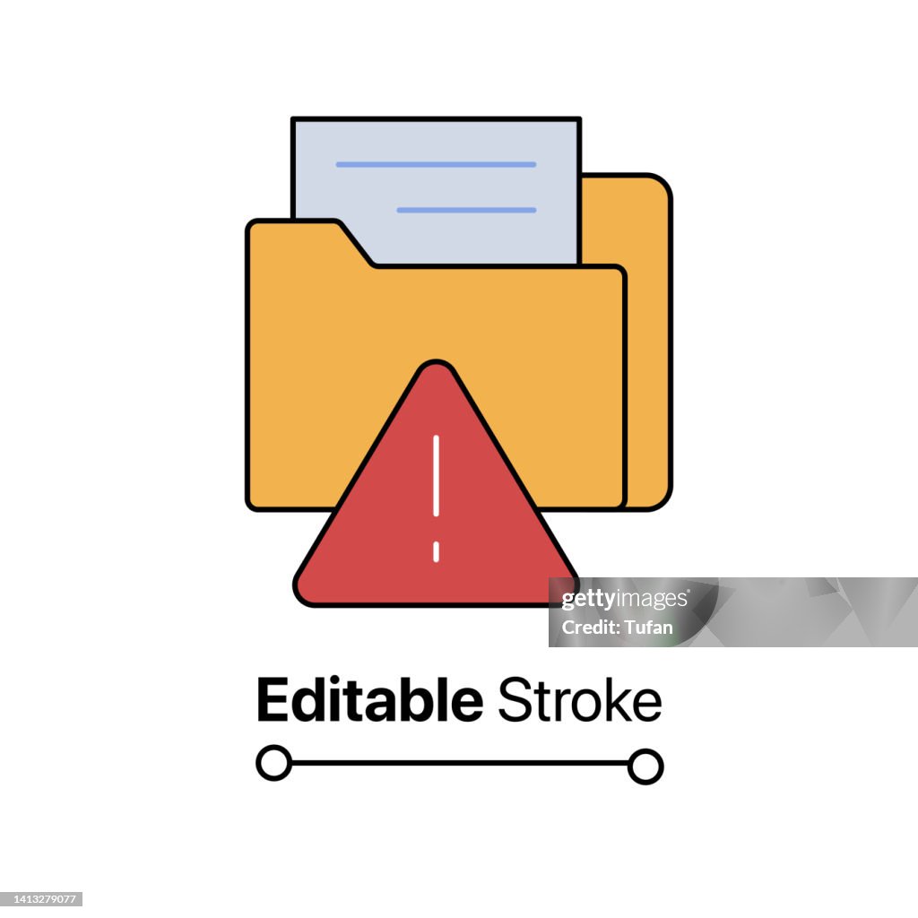 File error icon. Folder no result data not found concept icon. Document error vector