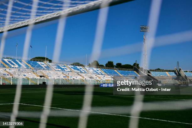 General view inside the stadium during the friendly match between FC Internazionale v Villarreal CF at Adriatico Stadium on August 06, 2022 in...