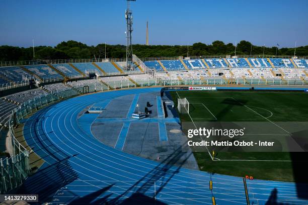 General view inside the stadium during the friendly match between FC Internazionale v Villarreal CF at Adriatico Stadium on August 06, 2022 in...