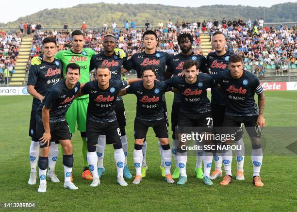 Players of Napoli ahead of the SSC Napoli v Espanyol - Pre-Season Friendly at Stadio Teofilo Patini on August 06, 2022 in Castel di Sangro, Italy.
