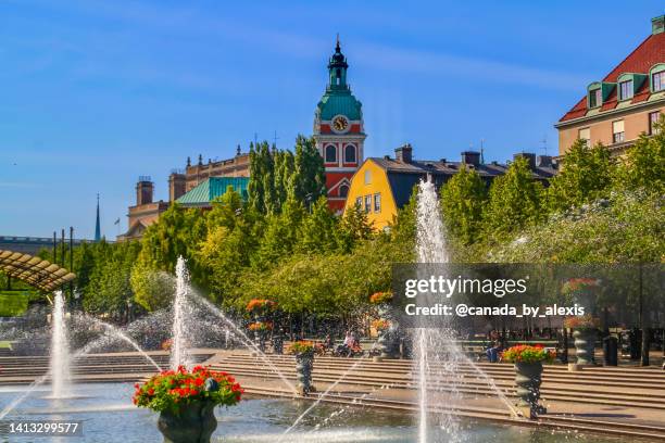 summer in stockholm - stockholm landmark stock pictures, royalty-free photos & images