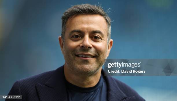 Andrea Radrizzani, the Leeds United chairman and owner looks on during the Premier League match between Leeds United and Wolverhampton Wanderers at...