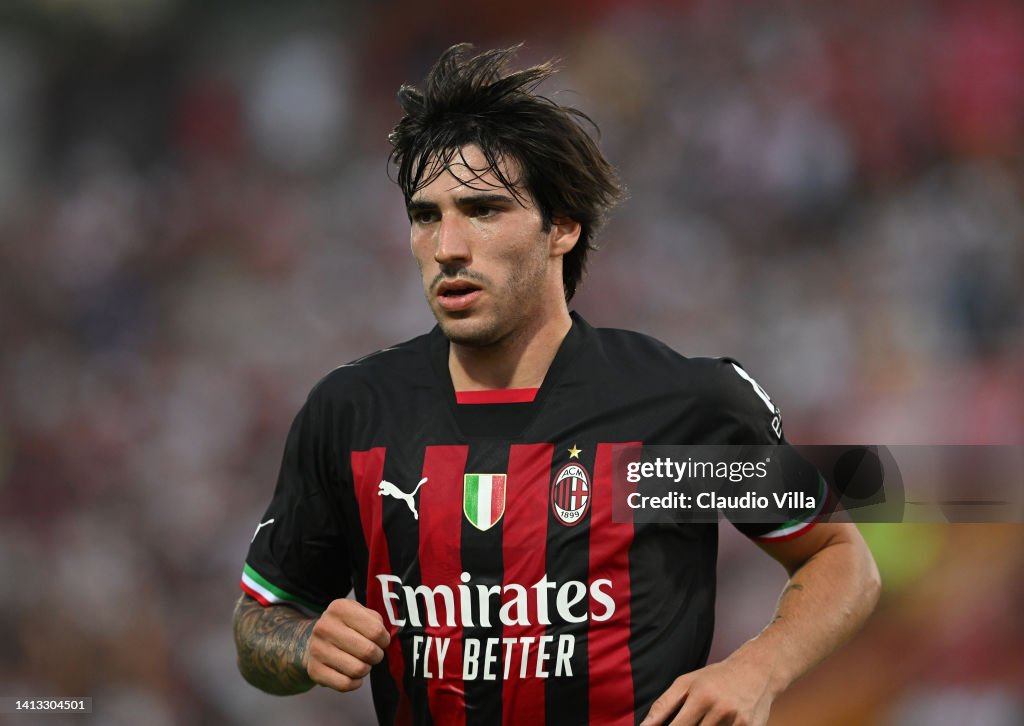 Sandro Tonali of AC Milan in action during the Preseason Friendly Sandro Tonali of AC Milan in action during the Preseason Friendly