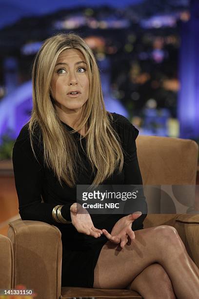 Episode 66 -- Air Date -- Pictured: Actress Jennifer Aniston during an interview on September 15, 2009 -- Photo by: Paul Drinkwater/NBCU Photo Bank