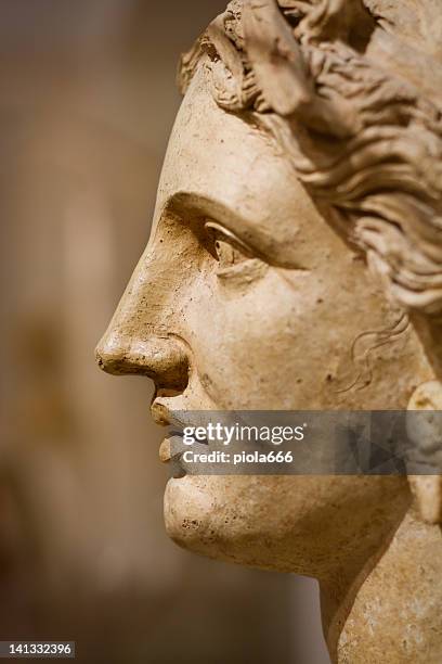 face of a ancient roman woman - head sculpture stock pictures, royalty-free photos & images