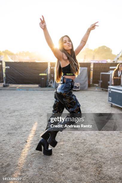 Vanessa Mai poses for a portrait during the "Lieblingslieder" Music Festival on August 06, 2022 in Bonn, Germany.