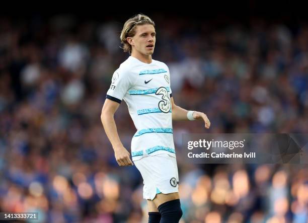 Conor Gallagher of Chelsea during the Premier League match between Everton FC and Chelsea FC at Goodison Park on August 06, 2022 in Liverpool,...