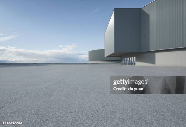 empty square front of abstract architecture - city road outside stock pictures, royalty-free photos & images
