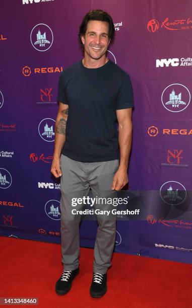 Producer/actor Jay Jablonski of "Black, White and the Greys" attends the 2022 Festival of Cinema NYC at Regal UA Midway on August 06, 2022 in New...