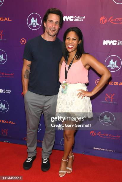 Producer/actor Jay Jablonski and director/screenwriter Marchelle Thurman of "Black, White and the Greys" attend the 2022 Festival of Cinema NYC at...