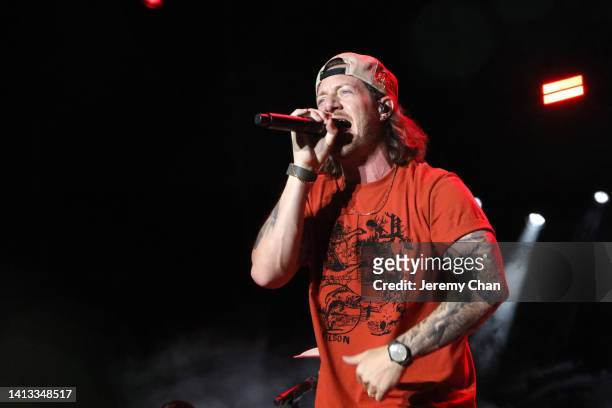 Tyler Hubbard of Florida Georgia Line performs during day 3 of the 2022 Boots And Hearts Music Festival at Burl's Creek Event Grounds on August 06,...