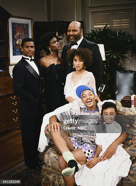 Pilot Gallery -- Pictured: Front: Alfonso Ribeiro as Carlton Banks, Janet Hubert as Vivian Banks, James Avery as Philip Banks, Karyn Parsons as...