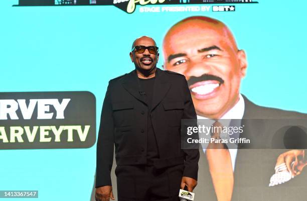 Steve Harvey speaks onstage during 2022 InvestFest at Georgia World Congress Center on August 06, 2022 in Atlanta, Georgia.