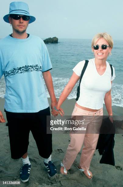 Boyfriend and Nicole Eggert at the Premiere Party for 'Clueless', Leo Carillo Beach, Malibu.