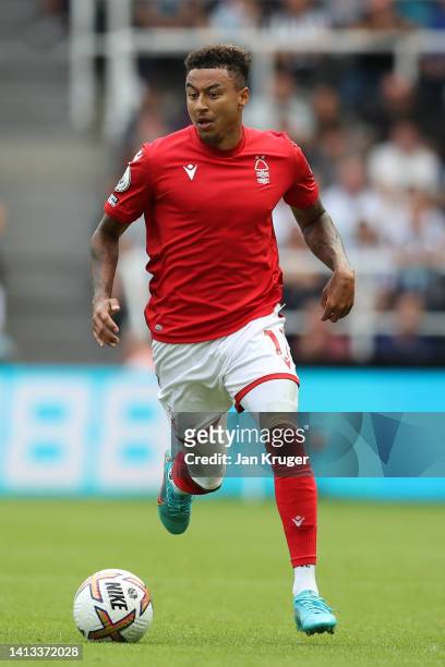 Jesse Lingard of Nottingham Forest during the Premier League match between Newcastle United and Nottingham Forest at St. James Park on August 06,...