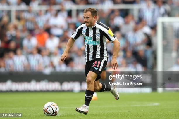 Ryan Fraser of Newcastle United during the Premier League match between Newcastle United and Nottingham Forest at St. James Park on August 06, 2022...