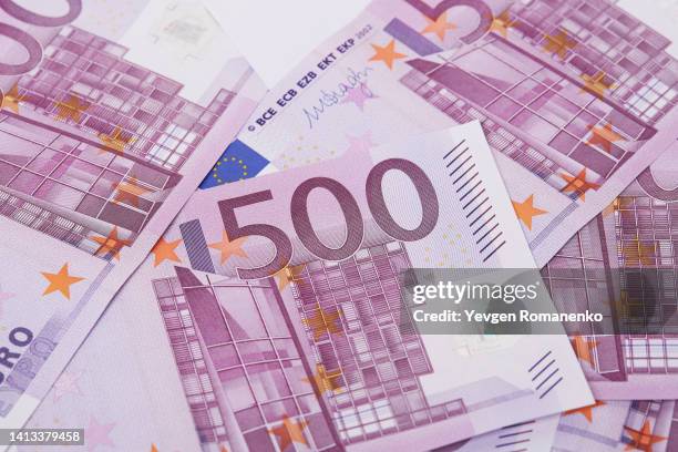 500 euro banknotes as a background - five hundred euro banknote stock pictures, royalty-free photos & images